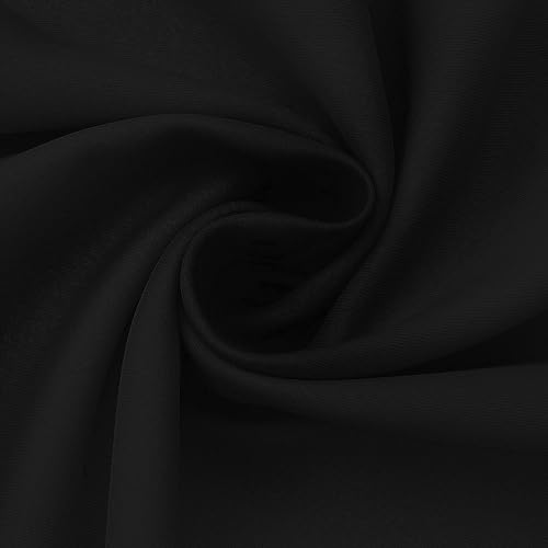 Gxi Black Kitchen Curtain 20 Inches Length Rod Pocket Blackout Tiers for Bathroom Short Curtain Drape Window Treatment Valance for Bay Windows, 2 Panels W39 x L20 inch - Image 5
