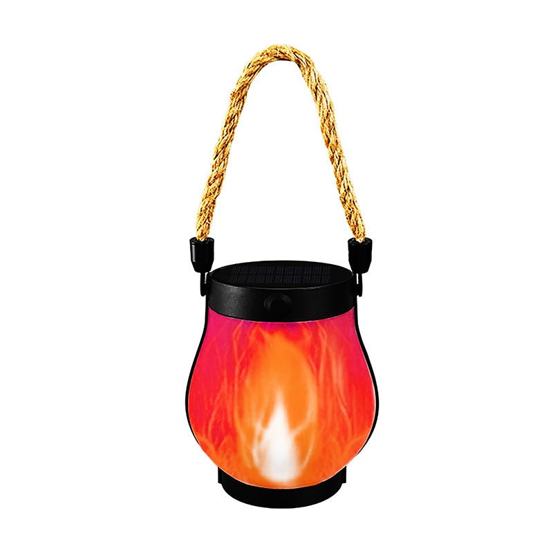 BH New Solar-Powered Twine Flame Light - Hanging Outdoor Camping Lamp, Rechargeable Garden Decorative Multi-Functional Lighting - Image 1