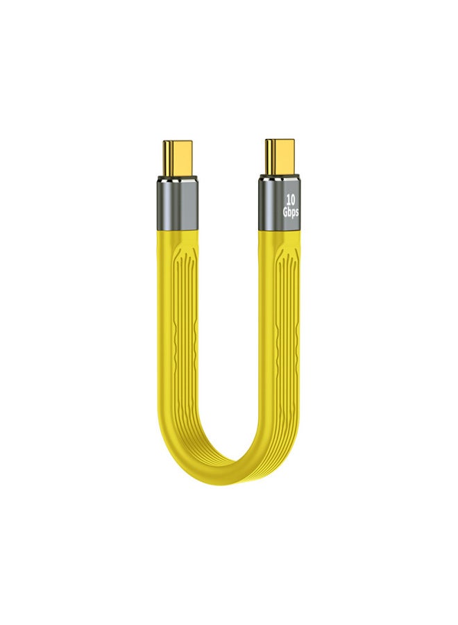 Double-headed Type-c Pd Fast Charging Usb3.1 High-speed Hard Drive 40g Cropped Usb4 100w Lightning 3-Color:C Revolution C Male Cord 10GB Yellow Gum - Image 1