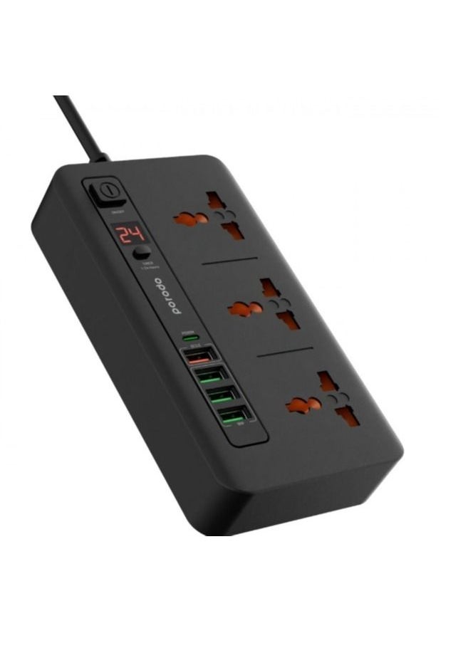 Sparky Smart Connection 3 Triple Entrance, 4 USB Entrance and USB Type CPD/Black Entrance  - Image 1