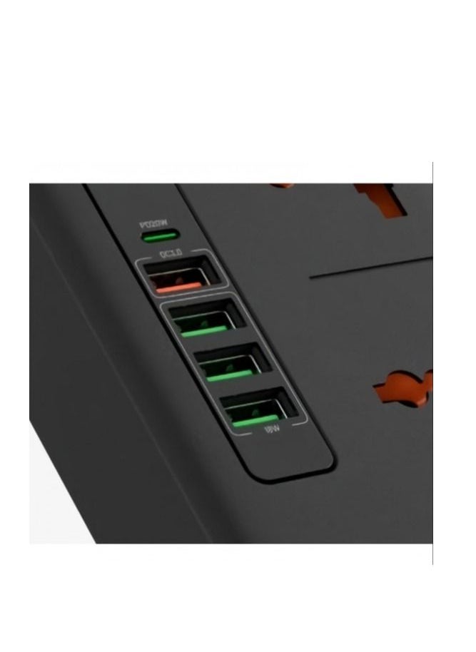Sparky Smart Connection 3 Triple Entrance, 4 USB Entrance and USB Type CPD/Black Entrance  - Image 3