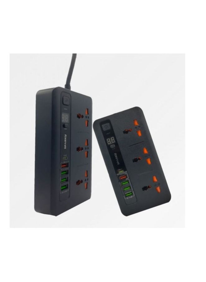Sparky Smart Connection 3 Triple Entrance, 4 USB Entrance and USB Type CPD/Black Entrance  - Image 5