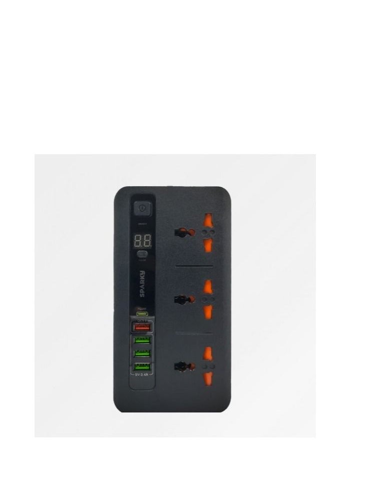 Sparky Smart Connection 3 Triple Entrance, 4 USB Entrance and USB Type CPD/Black Entrance  - Image 2