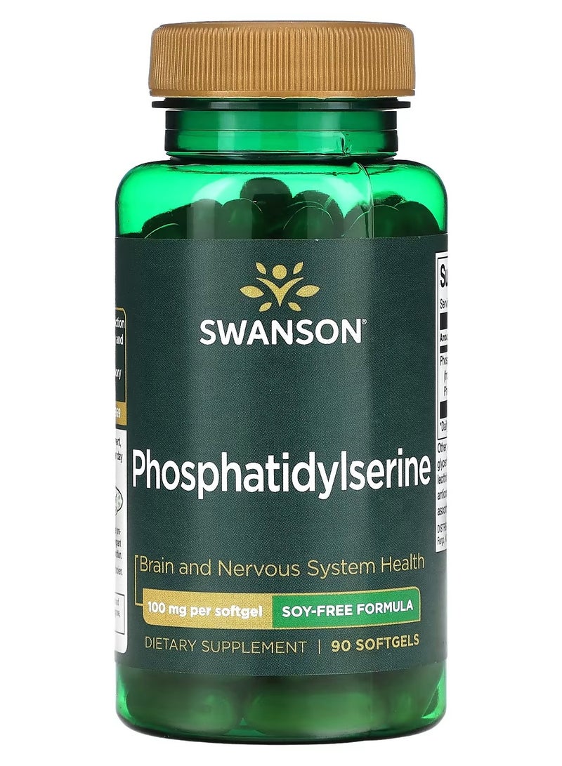 Swanson, Phosphatidylserine, Soy-Free Formula, 100 mg, 90 Softgels