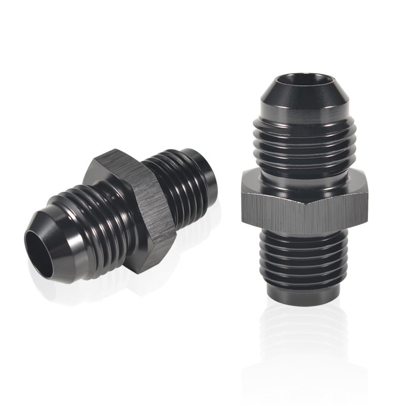 STPCTOU 6AN Male Flare to 12 x 20 Inverted Straight Hose Fitting Aluminum Fitting Adapter Connector Black Anodized Surface Fuel FittingPack of 2 - Image 2