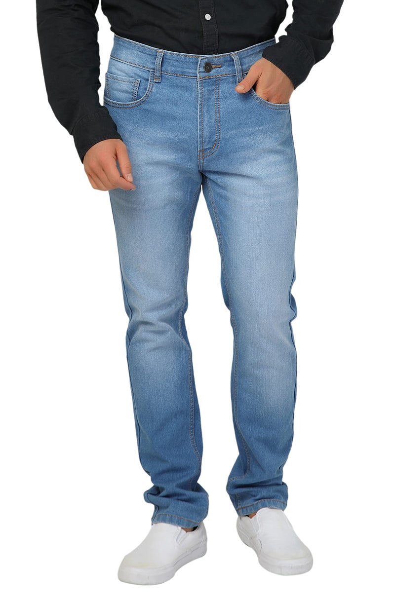 Ben Martin Men's Slim Fit Stretchable 38 Size Light Blue Cotton Denim Jeans Pant for Men, JJ3-11 - Image 1