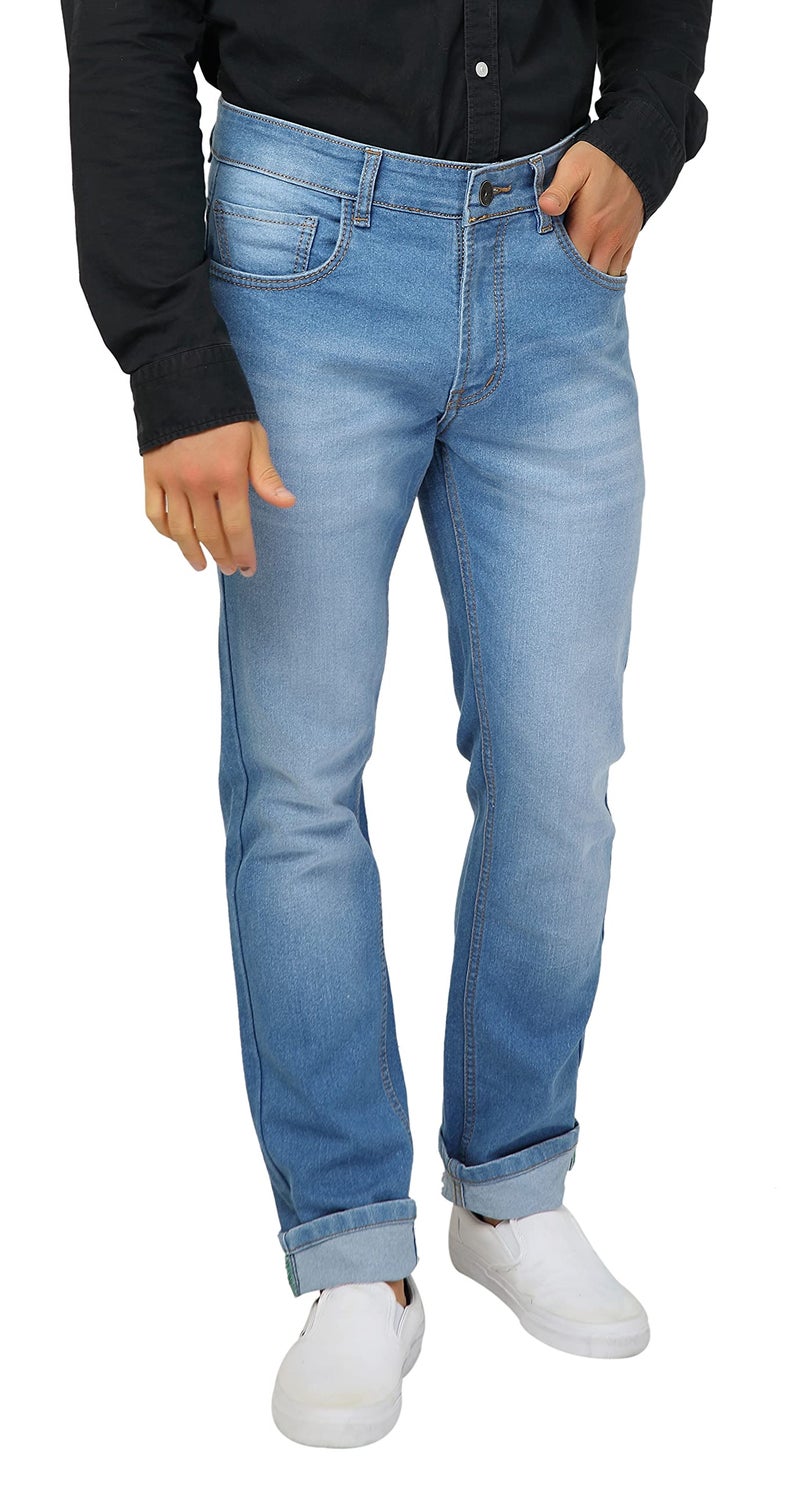 Ben Martin Men's Slim Fit Stretchable 38 Size Light Blue Cotton Denim Jeans Pant for Men, JJ3-11 - Image 3