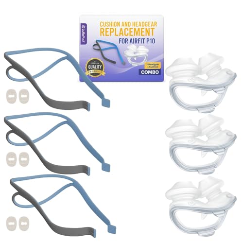 Lullapad P10 Standard Headgear and Medium Nasal Pillow Cushions Replacement Bundle Includes 3 Pack Headgear Straps and 3 Pack Silicone Nasal Pillows Compatible with P10 Mask System - Image 2