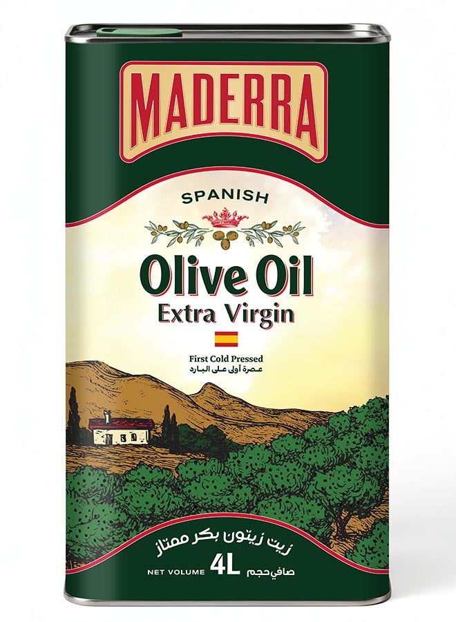 Maderra Spanish Extra Virgin Olive Oil 4L Tin | Cold Extracted | Bulk Pack | Ideal for Family & Professional Use - Image 1