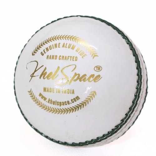 KHELSPACE KS-20 Leather White Cricket Ball | Hand-Stitched | Professional Grade | Ideal for Day/Night Matches, Practice & Tournaments (1) - Image 3
