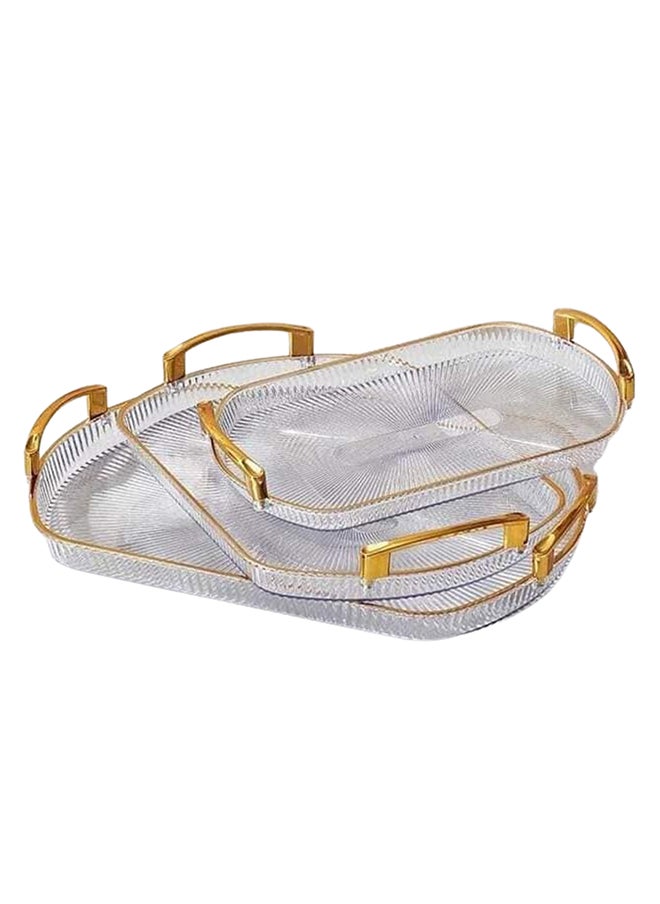 Feelings FEELINGS Luxury Serving Tray Set, 3 Pieces, Large Size – Serving Tray with Handles for Snacks, Fruits, and Condiments  - Image 1