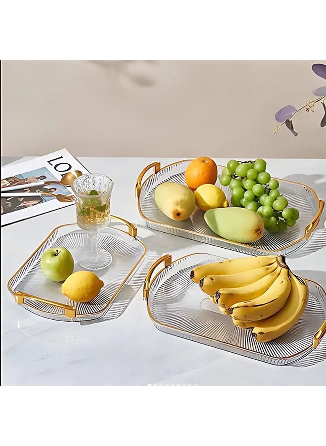 Feelings FEELINGS Luxury Serving Tray Set, 3 Pieces, Large Size – Serving Tray with Handles for Snacks, Fruits, and Condiments  - Image 3