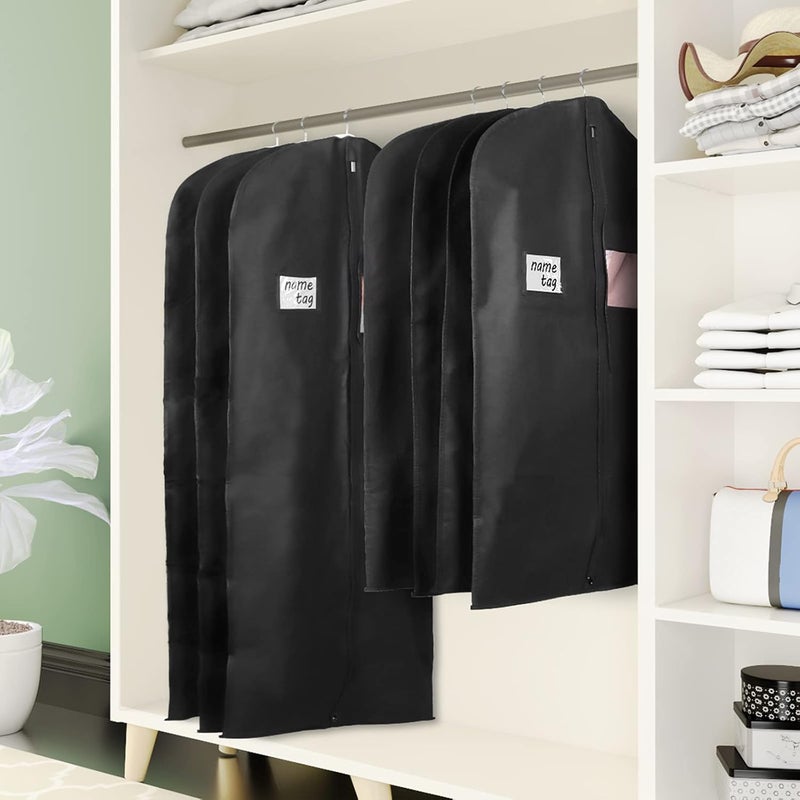 KEEGH Garment Bags for Hanging Clothes 60" (Set of 6) Dress Bags for Gowns Long Dress Bags for Closet Storage with Zipper and Eye-Hole for Folding for Suit Coats Dresses, Black - Image 5