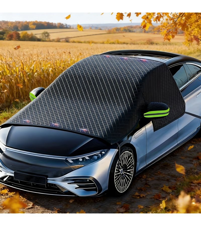 Magnetic Computer Car Sun Shades Green Reflective Strips Universal For Sedans SUVs - Image 2