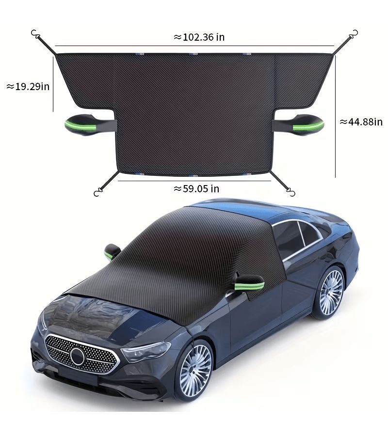 Magnetic Computer Car Sun Shades Green Reflective Strips Universal For Sedans SUVs - Image 4