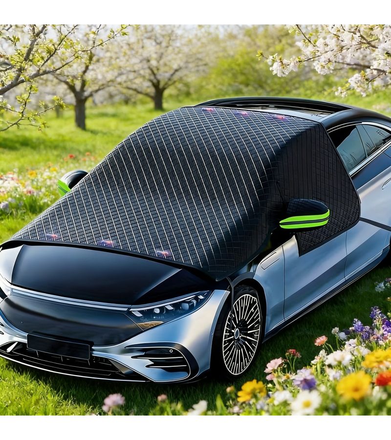 Magnetic Computer Car Sun Shades Green Reflective Strips Universal For Sedans SUVs - Image 5