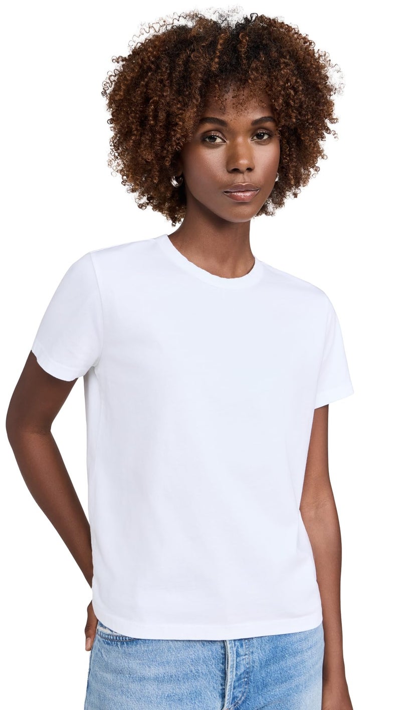Made Well Madewell Women's The Perfect Crewneck Tee in Allday Jersey, Eyelet White, S - Image 1