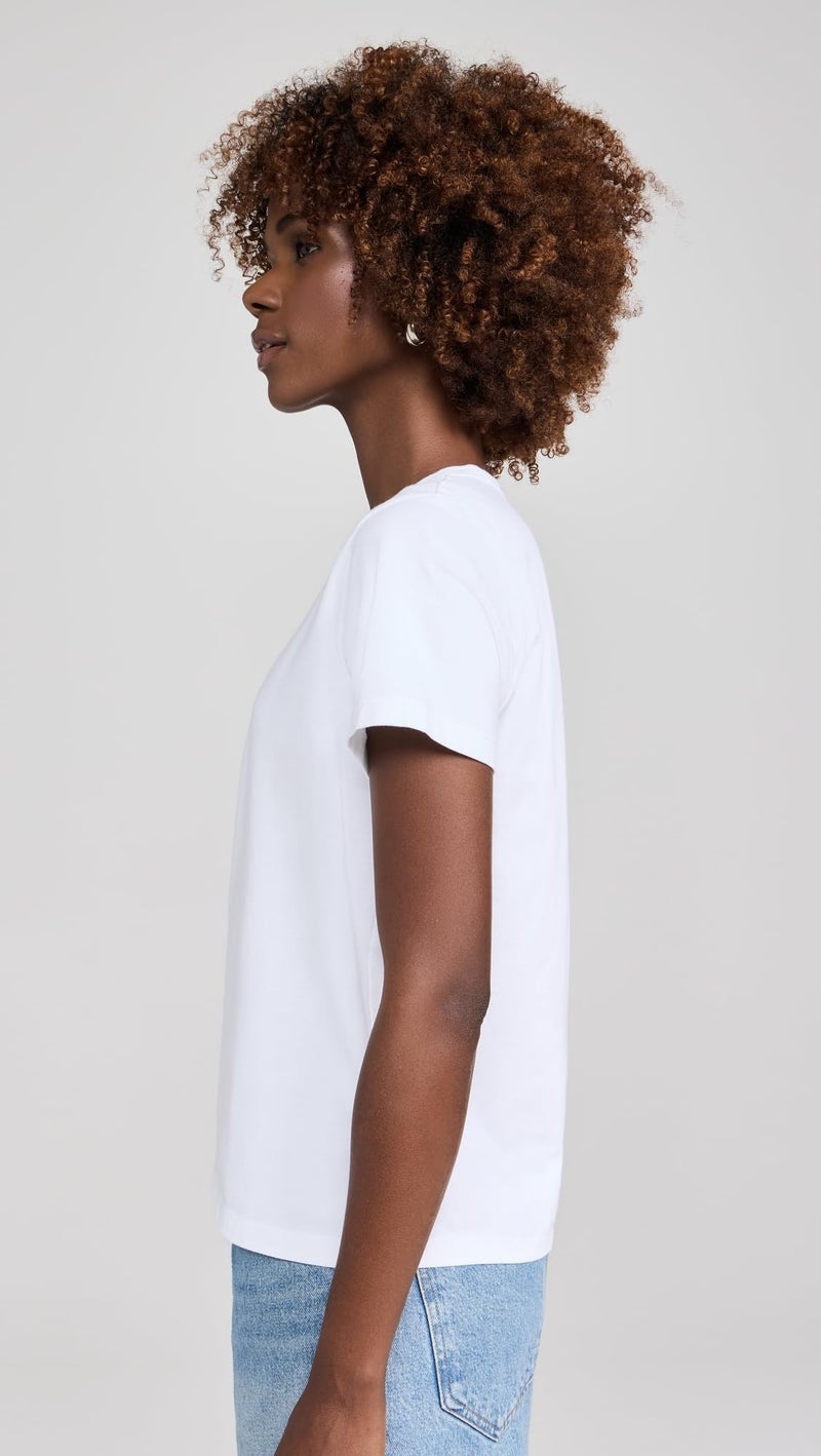 Made Well Madewell Women's The Perfect Crewneck Tee in Allday Jersey, Eyelet White, S - Image 4