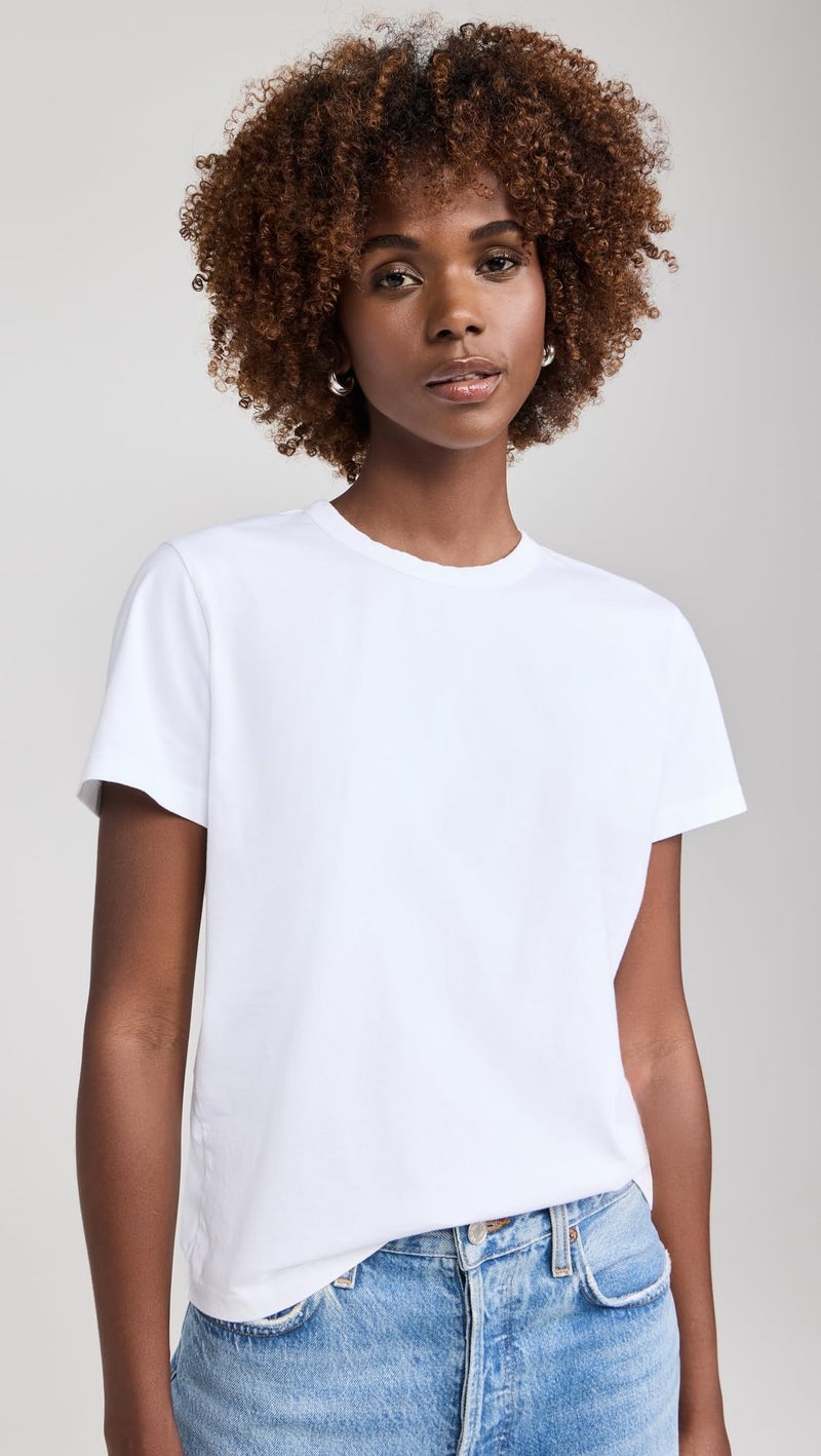 Made Well Madewell Women's The Perfect Crewneck Tee in Allday Jersey, Eyelet White, S - Image 2