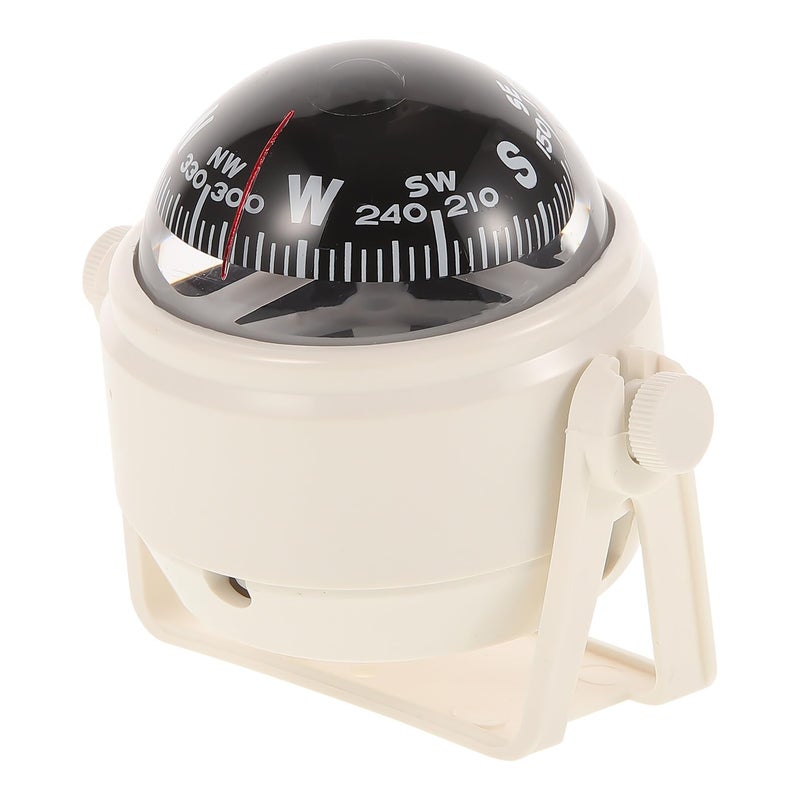 White Car Dashboard Compass Ball Mount For Vehicle Marine Navigation Outdoor Use - Image 2
