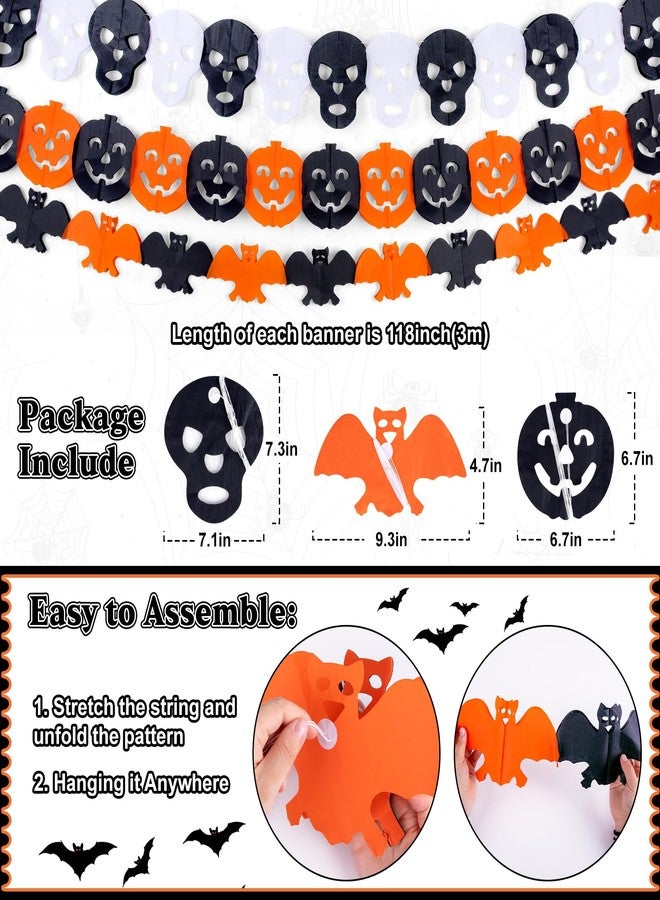 REDWORD Halloween Party Decorations, 37Pcs Halloween Indoor Decorations Kit with Happy Halloweens Banner Pumpkin Bat Ghost Garland Hanging Swirl for Indoor Outdoor Home Wall Party Decor - Image 3