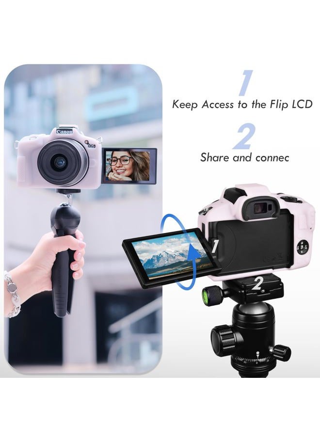 Rieibi Eos R50 Case, Soft Silicone Protective Case For Canon Eosr50 Camera, Lightweight Camera - Light Pink - Image 5