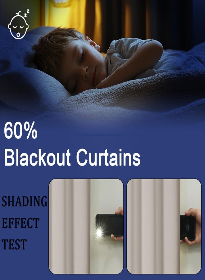 OWENIE Sally Natural Blackout Curtains for Bedroom 63 Inch Length 2 Panels Set, Solid Thermal Insulated Room Darkening Rod Pocket Window Treatment Curtains Blackout Drapes, W40 x L63 Inch - Image 3