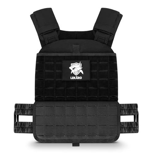 LEKÄRO Adjustable Weighted Vest for Men Women – Tactical Vest for Rucking, HIIT & CrossFit, Fits 10x12 Plates, 600D Breathable Weight Vest & Exercise Vest for Strength Training, Weights Not Included - Image 1