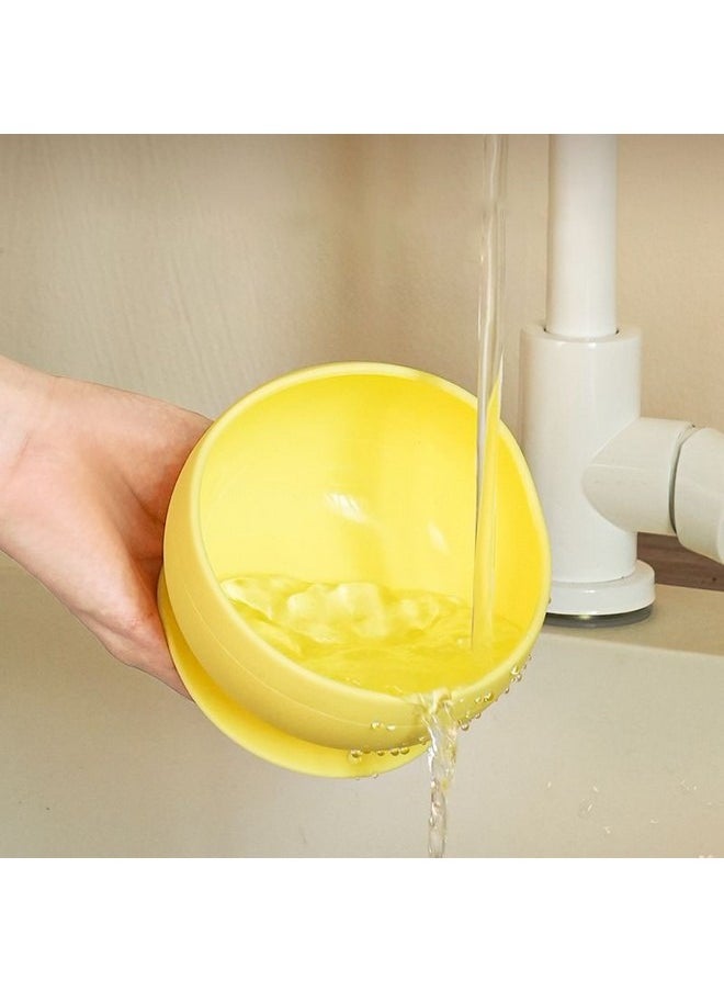 Baby Feeding Bowl, Food Grade Silicone Baby Bowl with Suction Cup, Integrated Anti-fall Anti-scalding Baby Eating Tableware Harmless Material & BPA Free