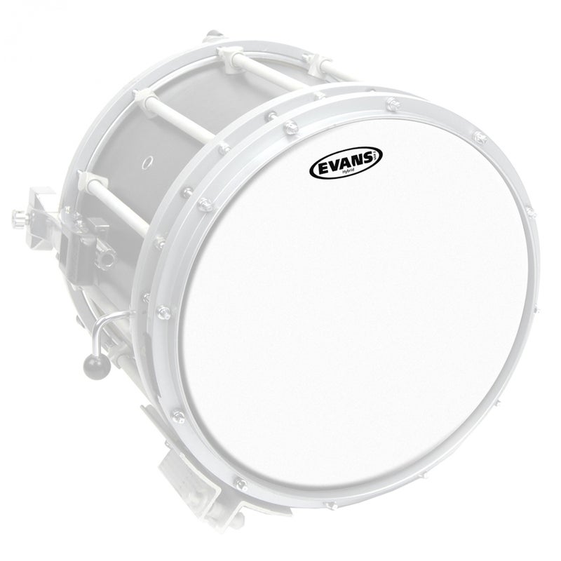 Evans Hybrid Drumhead Hybrid Marching Snare Drum Head For Sensitivity Dynamic Range Enhances Projection Durability White 13 Inch