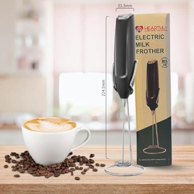HEARTHLY Quiet And Powerful Electric Milk Frother  Handheld Coffee Stirrer  Portable 10000 Rpm Coffee Frother For Latte Cappuccino  Hot Chocolate - Image 3