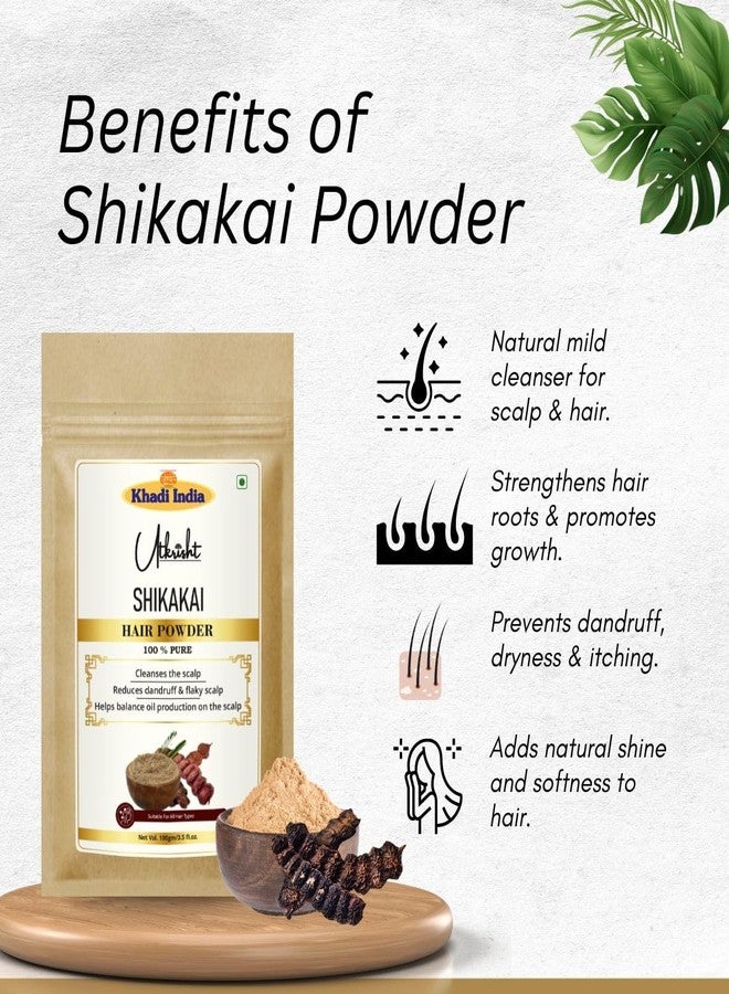 Utkrisht Khadi Amla, Bhringraj, Shikakai and Reetha Powder Boosts Growth, Shine & Scalp Health - 400GM (Pack of 4) - Image 4