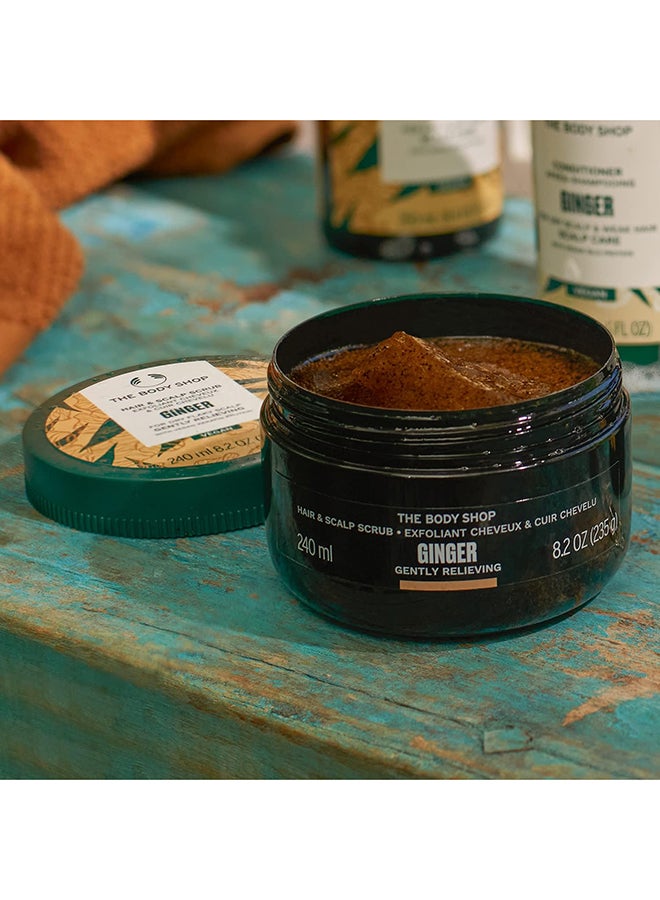 THE BODY SHOP Ginger Hair & Scalp Scrub for Dry, Flaky Scalp | Exfoliating Scalp Treatment with Crushed Walnut & Coconut Shells | Removes Build-Up & Relieves Dryness | Vegan, 240ml - Image 4