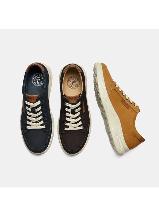 Mellen Lightweight, Fashionable, Comfortable, Durable Leather Sneakers, Casual Shoes Myd67697 Light Brown Size 44 - Image 4