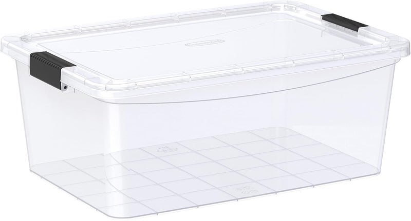 Cosmoplast 20L Clear Plastic Storage Box with Lockable Lid - Image 1