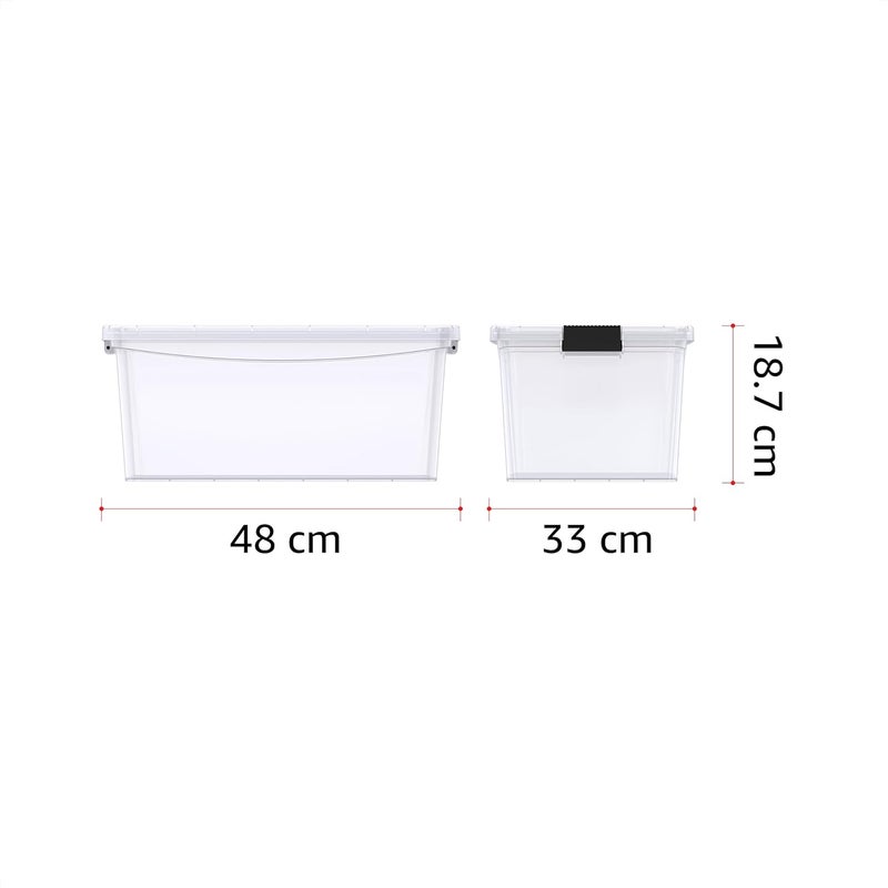 Cosmoplast 20L Clear Plastic Storage Box with Lockable Lid - Image 5