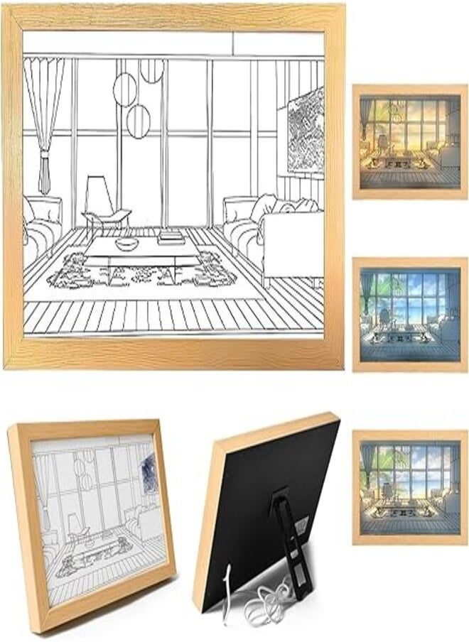 Generic LED Photo Frame Wall Art, Adjustable Acrylic Glass, 3 Color Modes, Light & Shadow Art  - Image 1