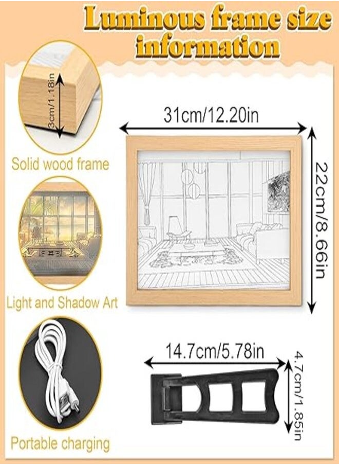 Generic LED Photo Frame Wall Art, Adjustable Acrylic Glass, 3 Color Modes, Light & Shadow Art  - Image 4
