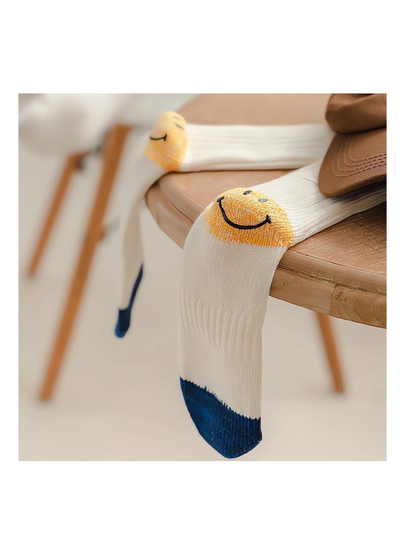 KASTWAVE - 3 Pairs Smiley Face Socks, Aesthetic Preppy Vintage Smiling Face Socks, Smile Face Ankle Novelty Funny Socks - Image 1