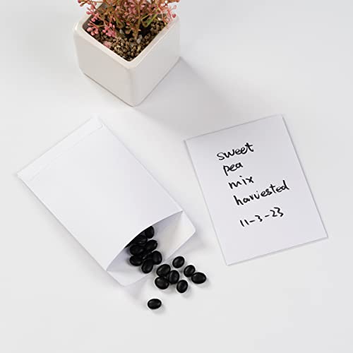 Topeen 100 Pack Seed Envelopes Self-Adhesive Small Coin Envelopes Seed Storage Packets for Garden, Office or Wedding Gift (White, 3 1/4 ×4 1/2 inches) - Image 4