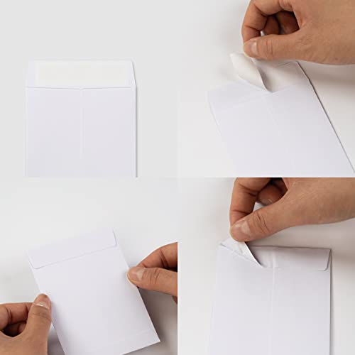 Topeen 100 Pack Seed Envelopes Self-Adhesive Small Coin Envelopes Seed Storage Packets for Garden, Office or Wedding Gift (White, 3 1/4 ×4 1/2 inches) - Image 3