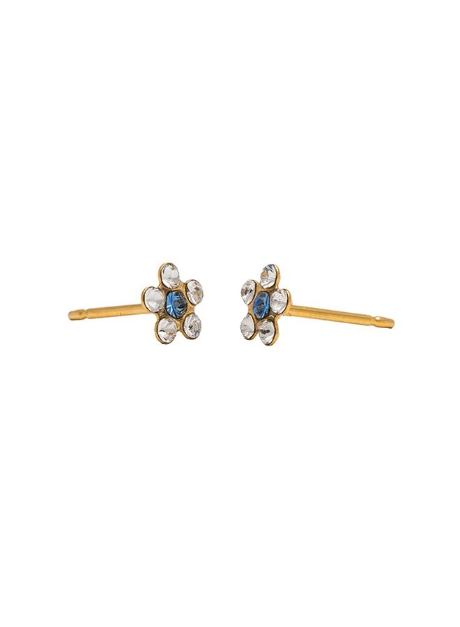 Studex Daisy Apr /Sep Sapphire 24K Pure Gold Plated Ear Studs - Image 4