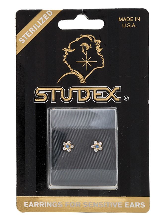 Studex Daisy Apr /Sep Sapphire 24K Pure Gold Plated Ear Studs - Image 5