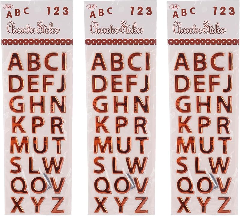 3A Educational English Letters Plastic Sticker Set Of 3 Pieces For Kids - Brown 13X40A - 3A-5034-Brown14