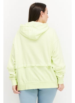adidas Originals Women Plus Size Long Sleeves Walking Hoodie, Lime Green  - Image 3