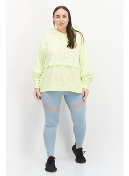 adidas Originals Women Plus Size Long Sleeves Walking Hoodie, Lime Green  - Image 2