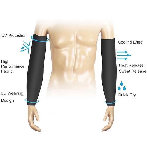YQXCC 4 Pairs Arm Sleeves for Men Women, UPF 51 UV Sun Protection Cooling Sports Compression Sleeves for Golf Basketball - Image 4