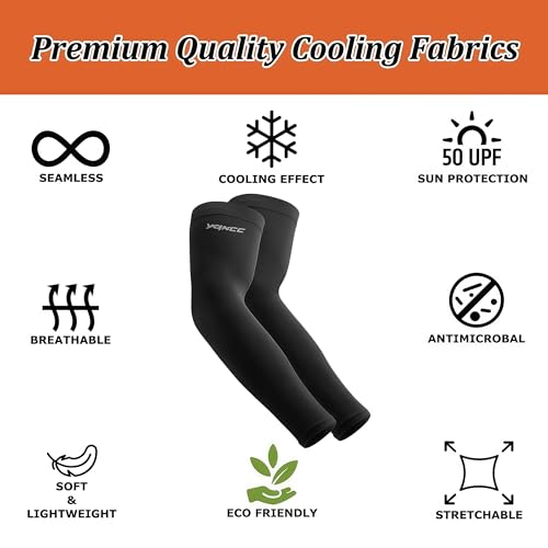 YQXCC 4 Pairs Arm Sleeves for Men Women, UPF 51 UV Sun Protection Cooling Sports Compression Sleeves for Golf Basketball - Image 5