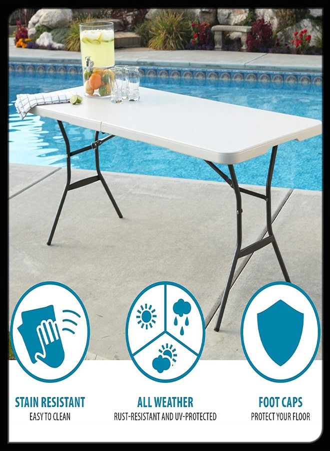 Toshionics 180cm Multipurpose Centre Folding Camping Table Lightweight Rectangle Foldable Aluminium Portable Trestle Picnic Barbecue Party Kitchen Home Dining Hiking Beach Camping Garden BBQ Heavy Duty Tables - Image 3