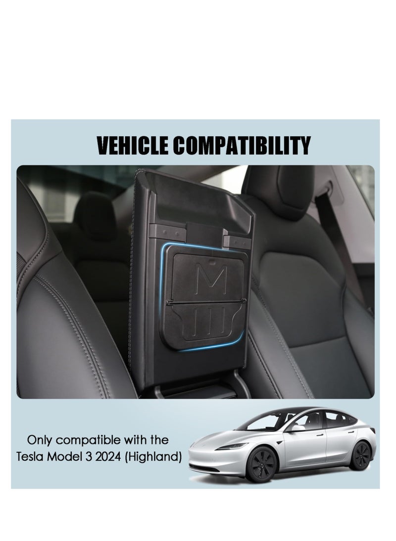 Hidden Storage Box for Tesla Model 3 2024, Center Console Armrest Organizer with Secret Compartment, Essential Interior Accessory for Tesla 3 Highland Edition. - Image 4